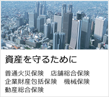 資産を守るために 普通火災保険 店舗総合保険 企業財産包括保険 機械保険 動産総合保険
